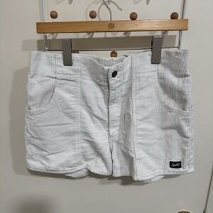 Hammies Corduroy White Shorts Women's High Waist Pockets Vintage Style Size 34